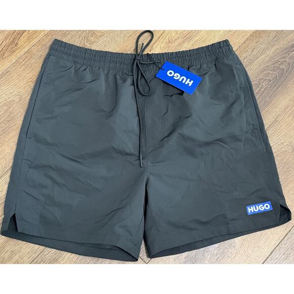 New HUGO BLUE Boss Dimu 242 Jogging Running Shorts 50511209 Black Size Medium M - Picture 1 of 4